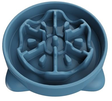 Slow Feeder Dog Bowls Large Breed, Dog Food Bowl Large Anti-Choking Bloat Stop Puzzle Healthy Eating Bowl (Blue, 4 Cup)