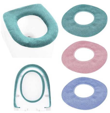 Fousenuk 3 Stück toilettensitzbezug, toilettenkissen gepolstert, toilet seat cover soft, wc sitzbezug waschbar, wc-sitzbezüge warm, toilettensitzkissen weich, Universal toilettenbrillenbezug