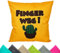 JACK 1x 50x50cm Outdoor Kissenhülle Motiv Bezug Wasserabweisend Sitzkissen Garten Stuhl Lotus Effekt lustig, Farbe:Finger Weg