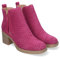 shoes&blues.es 83783 Botines de Mujer Primavera Verano Elegantes y Comodos con Tacon Ancho, Diseno Perforado con Doble Cremallera Lateral con Fleco, Ideal para Cualquier Ocasion. Fucsia Talla 38