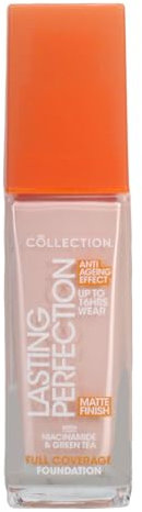 Collection Cosmetics Lasting Perfection Matte Foundation, Full Coverage, Anti-Ageing Effect, 1N Rose Porcelain Cool 27ml
