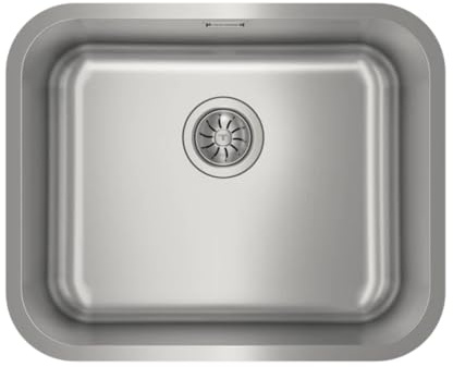 TEKA Fregadero 1 Cubeta Acero Inoxidable, Triple Instalación, Desagüe Manual con Cestilla HelixPRO, Profundidad 20cm, Mueble 60cm, Modelo BET 504020 Plus