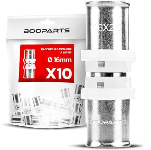 BOOPARTS – 10 st – Rak presskoppling Ø16–16 | Multilagerkoppling Kontur TH | Tät och hållbar skarv för PEX, PER och kompositrör