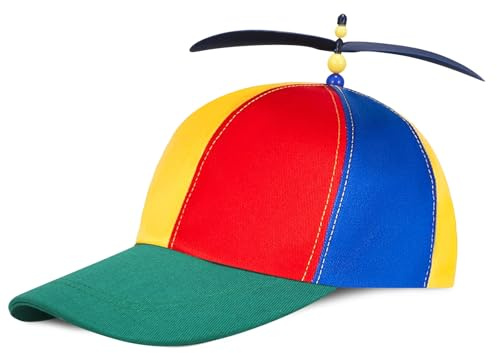 Sombrero de Helicóptero, Gorra Hélice de Colores, Gorra de Beisbol de Helicóptero, Hélice Gorras Ajustable Gorra Béisbol, Gorro Divertido para Adultos, para Fiestas, Camping, Halloween, Carnaval