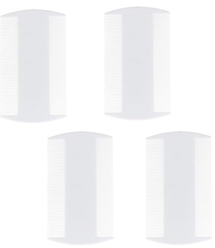 ZHAOYCSH Lot de 4 Peignes Double Face Anti-Poux et Anti-Puces en Plastique,Peigne à Dents Fines pour Chats, Chiens et Enfants,Élimination des Poux et Puces - Pour Toilettage des Animaux de Compagnie