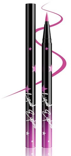 Erinde Rosa Liquid Eyeliner, Wasserfest & Wischfest, Schnelltrocknend und Langanhaltend, Hochpigmentiert für Präzise Lidstriche, Multiuse Eyeliner Pen für Halloween, Karneval & Cosplay, Vegan #06