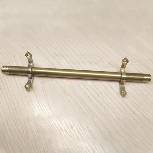 Trappa mattstänger, trappstege-set med trapphållare i antik mässing – 10 trappstänger på 102 cm (40 tum) med klämmor och konsoler, perfekt för installation av tap