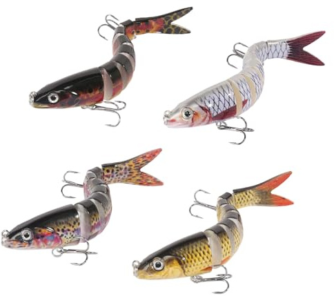 4 stycken beten, Hechtköder, kunstköder, wobbler för Hecht, fiskbete för Hecht, Barsch, Zander (flera färger)