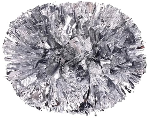 Fluffy pompon, Cheerleading Pom Poms Paket med 6 30cm Flerfärgad(Silver)