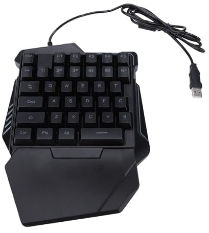 Naroote Clavier de Jeu à Une Main Clavier à Une Main de Jeu pour Gaucher 35 Touches Rétroéclairage RVB USB Plug and Play pour Jeux MMO MOBA avec Repose-Poignet