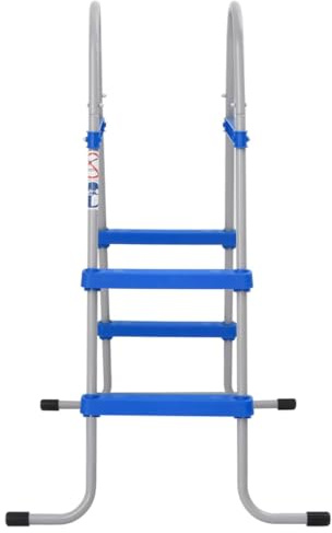 Échelle de piscine pour piscines hors-sol jusqu'à 84 cm de hauteur - Construction solide en acier avec échelons en plastique antidérapants - 96 x 76 x 121 cm