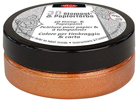 Viva Decor®️ 3D Stempel- & Papier-Farbe (Kupfer, 50ml) Stempelfarbe für Papier, Karton, Stempelkissen - Bastelfarbe für Hochzeit, Scrapbook, Kinder uvm.