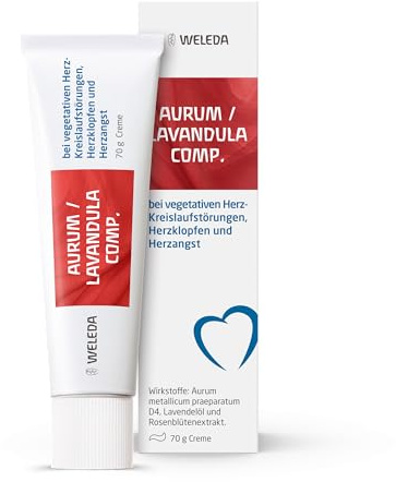 WELEDA Aurum/Lavandula comp. Creme - Beruhigt Herz- & Kreislauffunktionen mit Lavendelöl und Rosenextrakt - Beruhigt Herzklopfen & Herzangst - Lindert vegetative Herz-Kreislauf-Beschwerden - 70gr