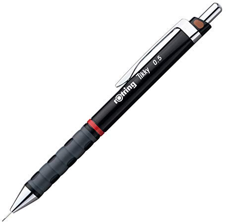rOtring Tikky Druckbleistift farblich gekennzeichnet | 0,5 mm | schwarzer Schaft | 12er-Box