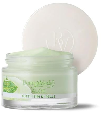 Bottega Verde - Aloe, Crema Viso Idratante, 50 ml, Idrata in Profondità, con Aloe Bio, per Tutti i Tipi di Pelle