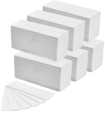 Inbagno 6 Confezioni da 150 Salviette Asciugamani Monouso, 100% Cellulosa, 24cm x 21 cm, Piegate a Z per Dispenser Carta