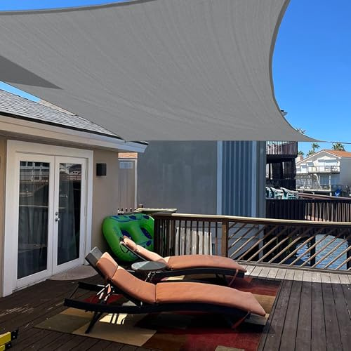 COOL AREA Sonnensegel 3x4m Rechteckig wasserdurchlässig HDPE Sonnenschutz mit UV Schutz Segel für Garten Balkon Terrasse-Anthrazit