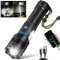 Taschenlampe Led 10000 Lumen, LED Taschenlampe Extrem Hell mit COB Arbeitsleuchte Taschenlampe Led Aufladbar Wasserdicht 7 Modi Zoombar Taktische Taschenlampe für Camping Notfall Ausrüstung Wandern