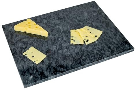 Homiu Black Marble Chopping Board | Size 40 x 30 x 1.5cm | Heat Resistant Worktop Protector for Kitchen | Non-Slip Board | Hard-Wearing Marble | Easy to Clean