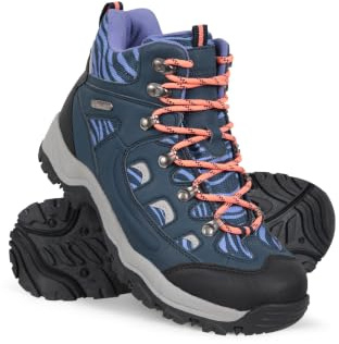 Mountain Warehouse Adventurer Womens Boots - Waterproof Rain Boots, Synthetic & Textile Walking Shoes - Spring Summer, Hiking & Trekking Navy (Printed) Adult Shoe Size 6