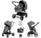 Ickle Bubba Atom Landau 6 pièces – de la naissance à 22 kg (environ 4 ans), pliable et léger, 9 kg, siège plat convertible, face aux parents et au monde, comprend un sac à langer et un porte-gobelet