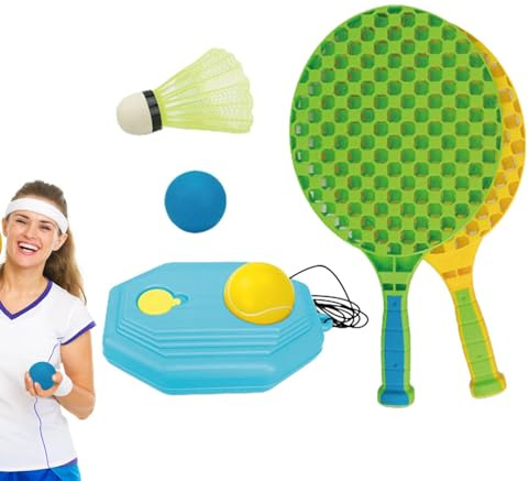 Set di racchette da badminton per bambini, Racchetta da tennis per bambini | Set di racchette da allenamento da tennis per bambini | Racchetta da presa comoda, leggera e antiscivolo, con due