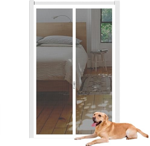 Door Screen Net Pet Screen Door, Custom Size Anti Mosquito Mesh Removable Fly Screens for Doors, Insect Protection Door Fly Curtain for Sliding Door Living Room (W*H:90 * 200cm,Position 3)