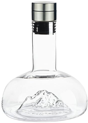 Carafe à décanter à whisky de montagne sans plomb 1200 ml en verre pour bourbon, vodka, idéal pour homme, femme, fête des pères, anniversaire