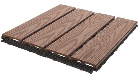 IWOWHERO Embossed Floor Tile Interlocking Deck Tiles for Patio Outdoor Yard Garden Weather Resistant Flooring