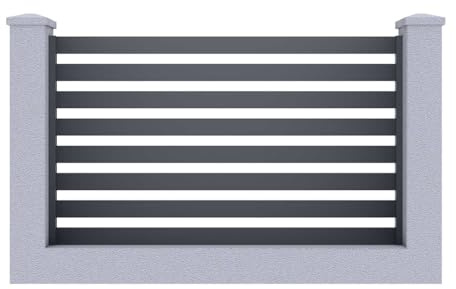 Aluminium Sichtschutzzaun Gartenzaun Zaun Lamellenzaun Anthrazit Set 1200x2000mm