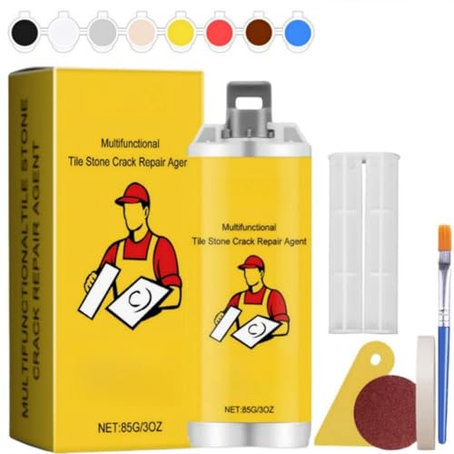 Kit de réparation multifonctionnel pour carrelage et carrelage, colle de réappariement en T et céramique, pour réparer les copeaux de baignoire fissurée, porcelaine, bricolage, multicolore, pour