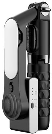 WEIIBDIE Gimbal-Stabilisator für Smartphone, Selfie-Stick für iPhone-Stativ mit Fülllicht und kabelloser Fernbedienung, 1-Achsen-Telefon-Gimbal für Handy-Kamera und Android zum Vloggen auf Tiktok und