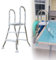Pool Escalera Escalera para Piscina elevada de 85 cm, Resistente, de Acero Inoxidable 304, de Doble Cara, de 2 peldaños, Antideslizante, Resistente, 240 kg, 84 cm