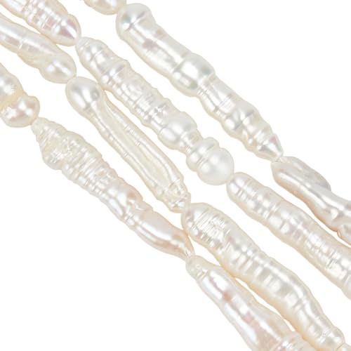 OLYCRAFT Circa 14pz Perle Naturali Perle di Acqua Dolce Coltivate Naturali Irregolari Perla Barocche Perla Bianche di Acqua Dolce per La Creazione di Gioielli Orecchini Collane Artigianato Fai Da Te