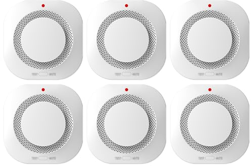 Photoelectric Smoke Detector Fire Alarm, Battery Operated, Smoke Alarm with Test Button & Low Battery Signal, LED Warning Light, 85-Decibel Alarm Sound, Easy Installation for Living Rooms and Bedrooms
