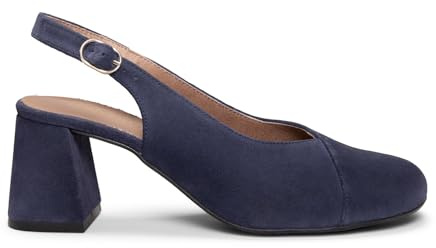 miMaO Zapatos Anchos con tacón de Bloque en Piel Marino, EU 39
