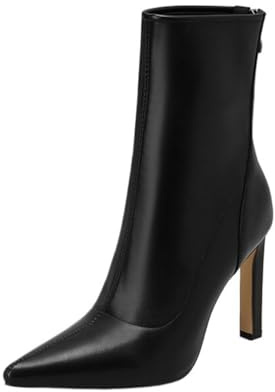 WOkismD Botines de Mujer de 10 CM, tacón Medio, Punta Estrecha, Botines de tacón Stiletto,Negro,43 EU