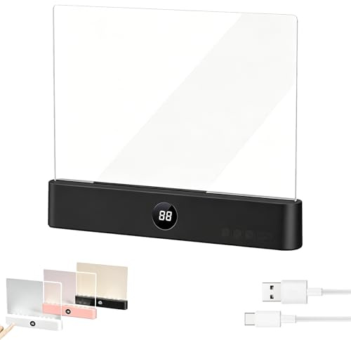 Dewppxi Smart LED Book Light, luce portatile piatta per libri intelligente, luce da lettura a LED, con 3 colori e timer, per leggere a letto di notte (nero)