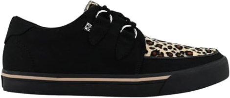 TUK Footwear Unisex Pointed Creeper Sneaker – Leather Goth Platform Shoes with Skull & Bones Sole