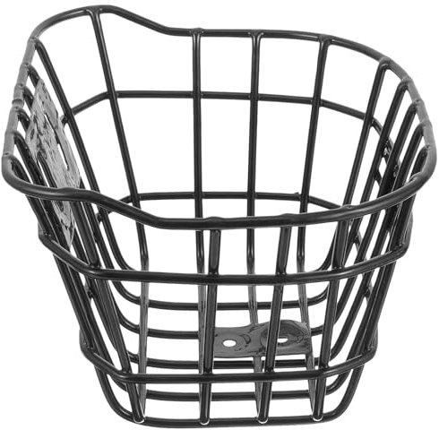 Cesta Delantera para Bicicleta de Hierro, Negra, Gran Capacidad, Fácil | Instalación Sencilla Manillar, Compatible Mayoría de Bicicletas, Uso en Ciclismo, Contenedor