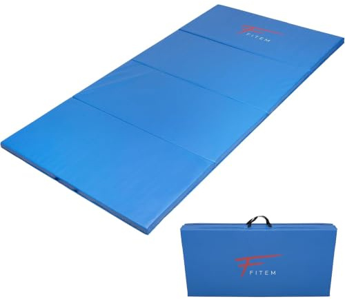 Fitem Colchoneta Plegable de gimnasia, gruesa, de gama alta - 240 x 120 x 4 cm - para gimnasio, yoga, artes marciales mixtas, deporte, gimnasia, fitness, pilates o musculación