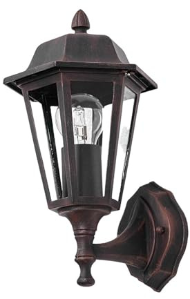 Lindby Outdoor Wall Light Lamina dimmable (Antique, Vintage) in Brown Made of Aluminium (1 Light Source E27) from wall lamp for Exterior/Interior Walls House Terrace und Balcony