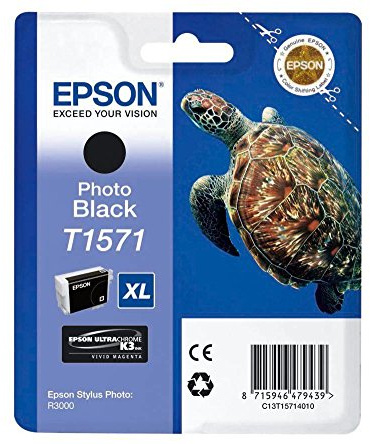 Epson T1571 ink black standard capacity 1-pack blister without alarm