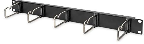 DIGITUS Kabelbytarpanel - 1U - 5 styrfästen 40 x 75 mm - 19 tum - För nätverkskabinett och nätverkskablar - Svart