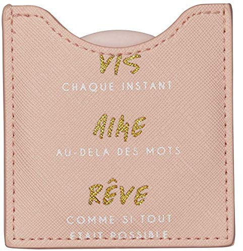 DRAEGER PARIS 1886 Specchio rotondo da tasca con viti per ogni momento, ideale come regalo di compleanno, per tutte le occasioni, dimensioni: 8,5 cm x 8 cm