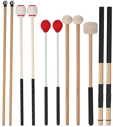 11-teiliges Drumsticks-Set: Klassische Holz-Snare-Drumsticks mit Tragetasche, Stimmhammer & Zubehör - Ideal für Anfänger und Instrumententraining