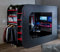 happybeds Gaming High Sleeper Bed, PodBed Grey and Red Gaming High Sleeper EU Small Double (EU Small Double - Frame Only)