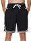 Litherday Shorts Herren Sportshorts Kurz Hosen Streifen Jogginghose Sommer Traininghose mit Taschen Elastischer Bund und Atmungsaktive Shorts zum Fitness, Running, Gym, Basketball, Schwarz, S