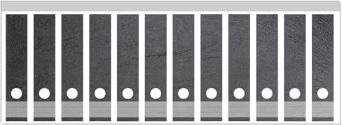 Wallario Ordnerrücken Sticker Schwarze Schiefertafel Optik - Steintafel - Rückenschilder für 12 breite Ordner, Klebeetiketten