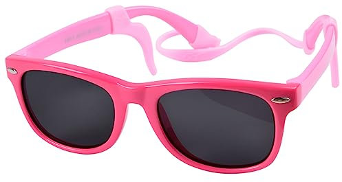 besbomig Klassisch Polarisierte Sonnenbrille Kinder Rechteckige Baby Sonnenbrille Kleinkind Sportbrille für Mädchen Jungen Kindersonnenbrille UV400 Schutz Alter 0-12, Flexible Rahmen